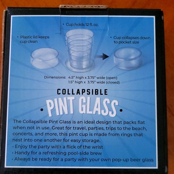 COLLAPSIBLE GLASS, 12 fl. oz. (PINT) - Picture 2 of 4